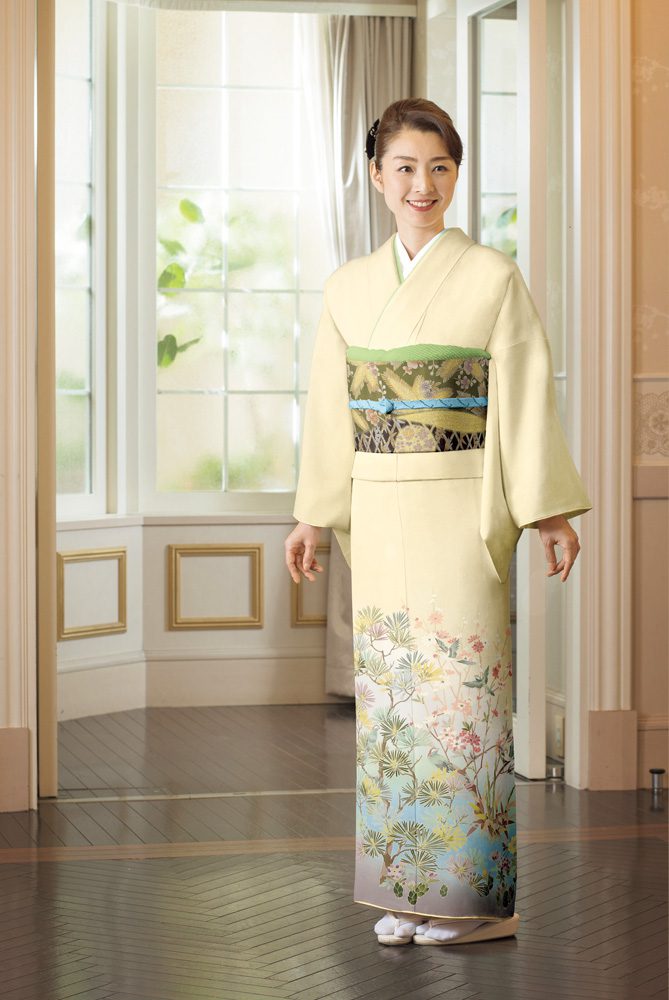 ☆1802☆ 色留袖 袷 正絹 隆二 紋なし 能 ライトグレー | Donfamily